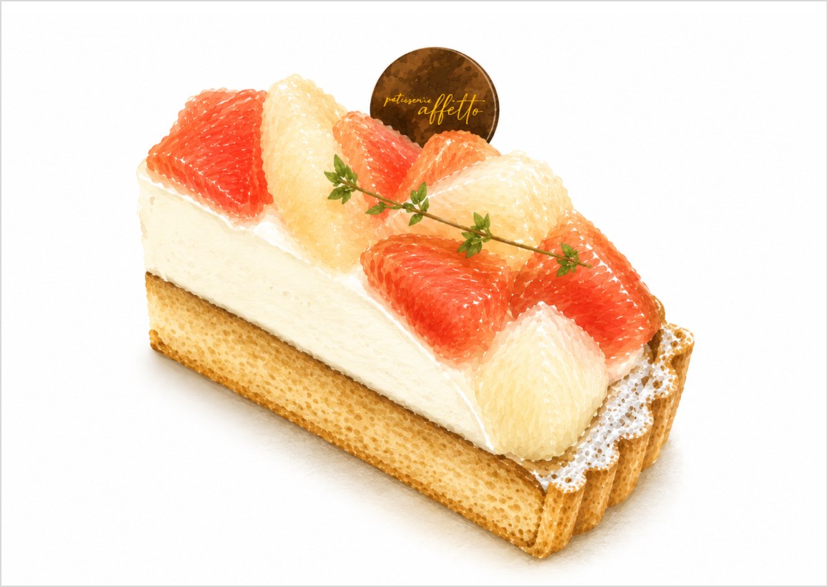 グレープフルーツのレアチーズタルト